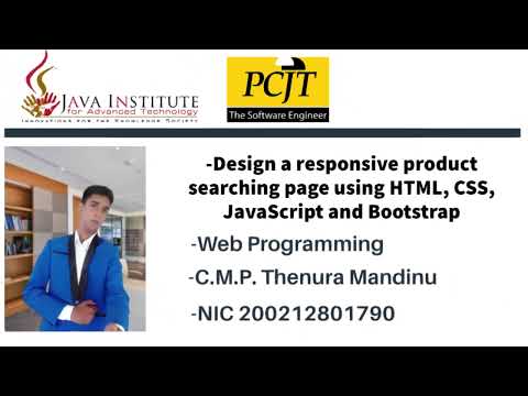 Design a responsive product searching page using HTML, CSS, JavaScript and Bootstrap