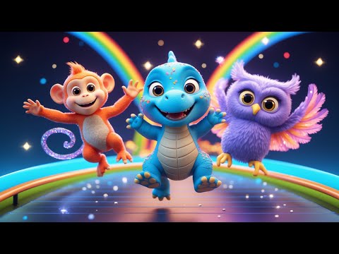 Animal Dance Song for Kids 🐒🦕🦉  Dino, Monkey & Owl Move and Groove