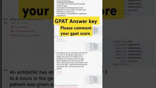 GPAT 2025 OFFICIAL ANSWER KEY OUT l GPAT 2025 ANSWER KEY l GPAT 2025 l GPAT ANSWER