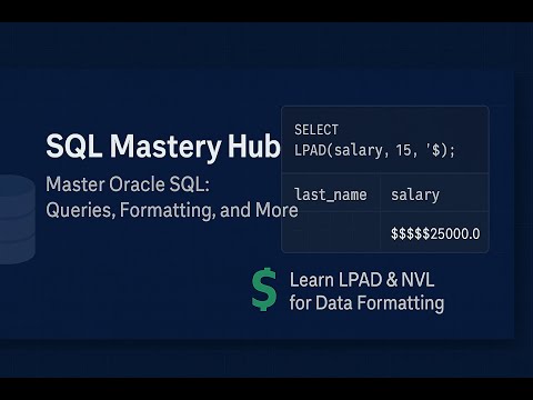 Oracle SQL: Formatting Salaries with LPAD and Handling Null Values with NVL