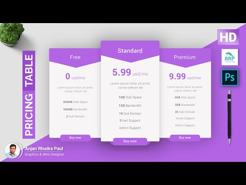 Photoshop Tutorial: Design A Stunning Pricing Table In Adobe Photoshop