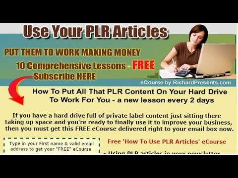 'How To Use PLR Articles' eCourse