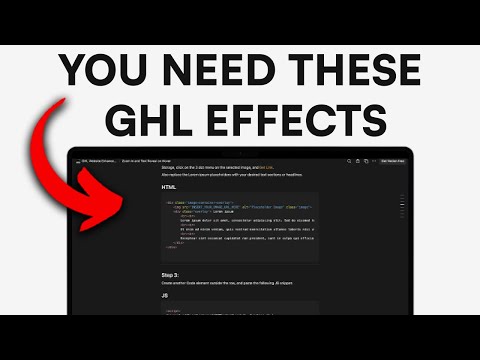 Try These VERY EASY Go High Level Website Custom Effects