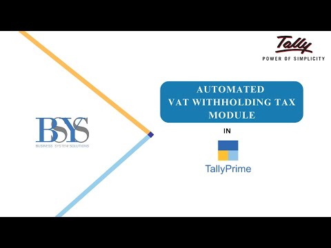 VAT Withholding Module in Tally | #tally #withholdingtax #kenya #bsys #vat