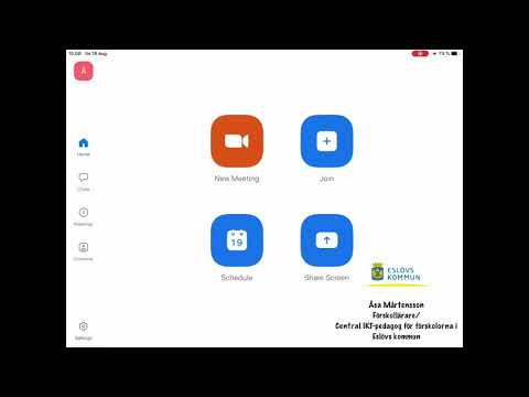Starta ett Zoom möte och dela skärmen (med iPad)