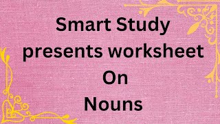 Worksheet on Choose the correct nouns #english #smartlearn #smartstudy