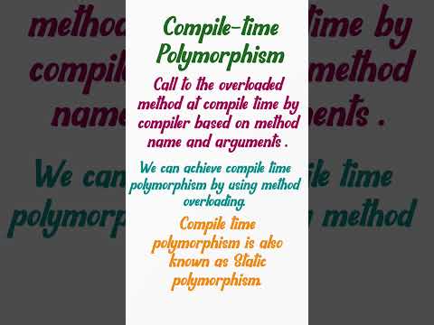 Compile time polymorphism in java...#polymorphism #oops #java #basics #shorts