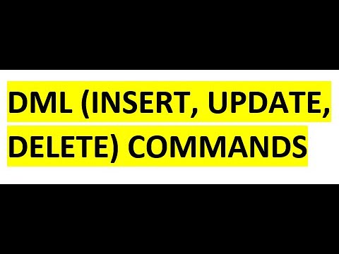 DML(Insert,Update,Delete) Commands
