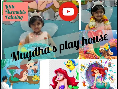 kshitu's Birthday celebration🎉🎊🎁# little mermaid#  Ariel#jalpari#painting# intresting creativity#