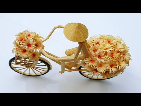 Perfect Craft with Bamboo Chopsticks: Bike with Flowers