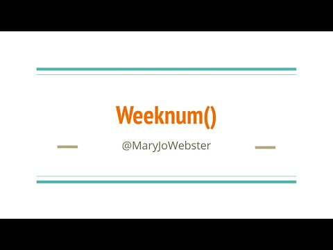 Excel Magic: Weeknum() function