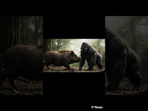 Gorilla vs Wild Pig 💥🦍🐗 | Jungle Power Clash