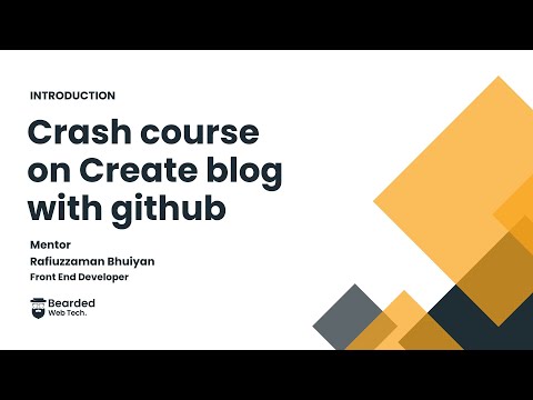Introduction to create a blog using GitHub | GitHub Pages
