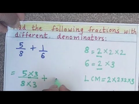Addition of algebraic fractions.