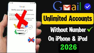 unlimited gmail account without phone verification on iOS || Create unlimited gmail without Number 