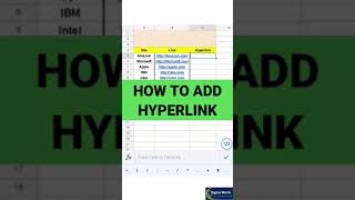 How to add Hyperlink in google sheet and Office -EXCEL Tricks & Tips 2021 #shorts
