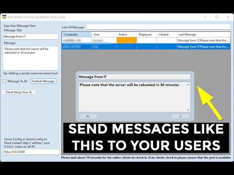 Send popup notifications to users