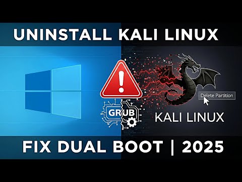 How to Uninstall Kali Linux from Dual Boot (Windows + Kali) | Safely Remove Linux OS 2025