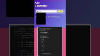 Age calculator for using HTML CSS JavaScript #code