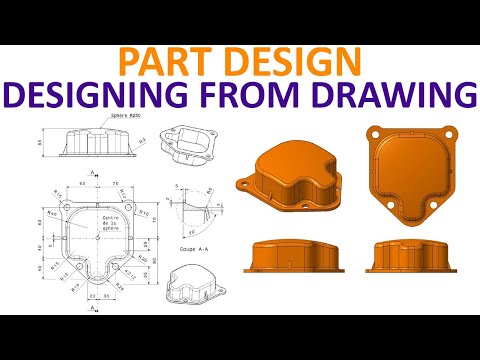 CATIA V5 Part Design Tutorial #10 - Carter - Circular Pattern, Spherical Surface, Complex Design