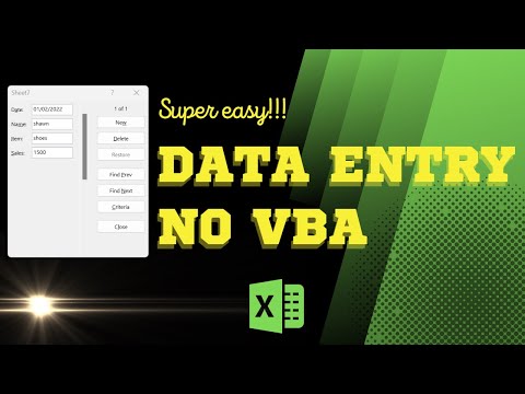 Super Easy Data Entry - No VBA Needed! Excel Tutorial