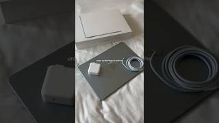 obsessed with the color🤍🪽 #macbook #macbookair #macbookunboxing #applemacbookair #techunboxing