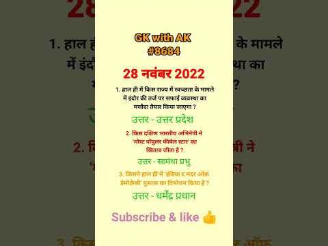 Youtube shorts video l Current Affairs Hindi l GK tips l #shorts