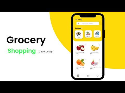 Design Grocery Shopping App UI/UX Using Adobe XD | PART 1 | XD Design