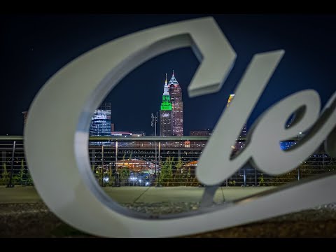 TowerLightsCLE in Green & White Cleveland State University Centennial