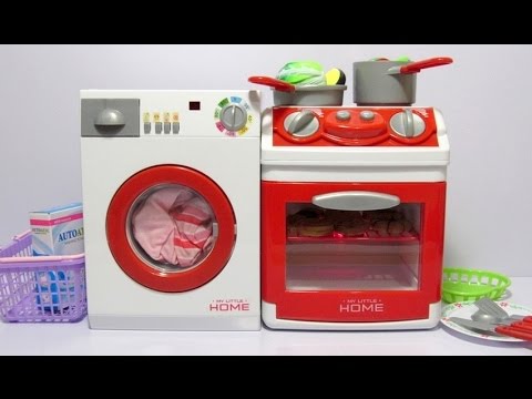 Toy Washing Machine My Little Home and Toy Stove My Little Home Playset for Kids