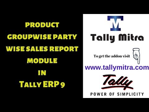Tally Mitra | product group wise sales report in Tally ERP9 | Tally module reports