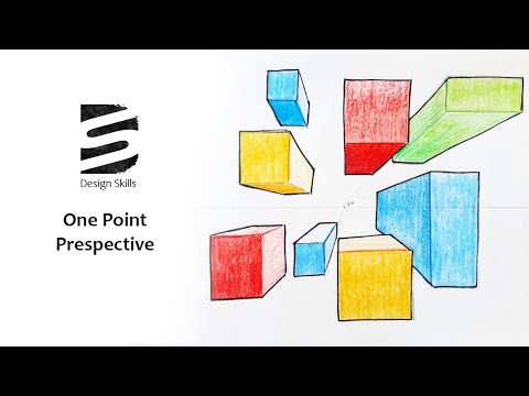 One point perspective drawing technique.