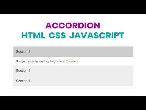 Accordion HTML CSS JavaScript