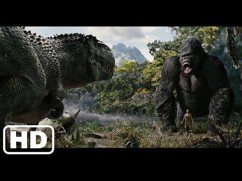 King Kong (2005) - Kong vs T-Rex Fight Scene - Best Battle Moment