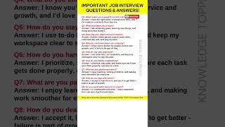 9 Most Important Job Interview Questions and Answers