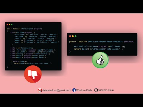 Laravel 8: Code optimization (Using Form Request Class)