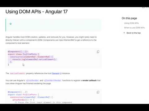 Angular 17 Tutorial - Angular 17 DOM API and When to Use DOM APIs in Components?