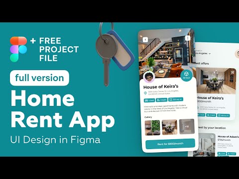 Figma Tutorial (Full Ver.) Home Rent App UI Design in Figma + Free figma template