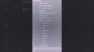 Design Using Python Turtle #pythonprogramming #youtube #youtubeshorts #viralshorts #turtle #viral