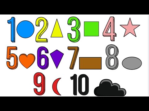 Learn Colors with Numbers and Shapes – From 1️⃣ to 🔟 🎨🌈⭐
