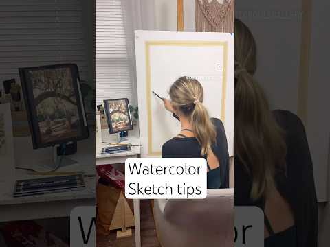 Watercolor sketch tips #coastalart #dayinmylife #watercolorart #arttips #sketching #trending #fyp