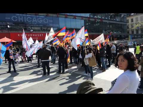 🇸🇪 🇦🇲 Armenian genocide, Stockholm 2014 demonstration Sergels torg. Armeniska folkmordet.