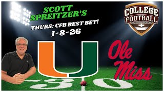 Free Football Pick Miami Hurricanes vs Mississippi Rebels Prediction, 1/8/2026 College Football