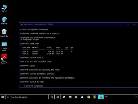 cmd to format pendrive / usb