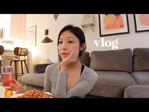 Working in New York| chill day at home, evening destress & healthy routine