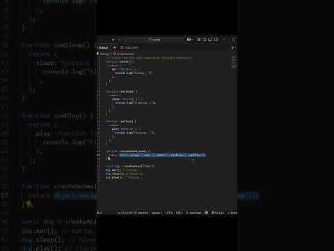 Factory Function with Composition 😎🧐 | explain in 60 sec #short #shorts @abhikacode