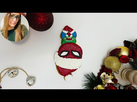 Spiderman biscuit decorated with Royal Icing | Satisfying Cookie decorating with Royal Icing