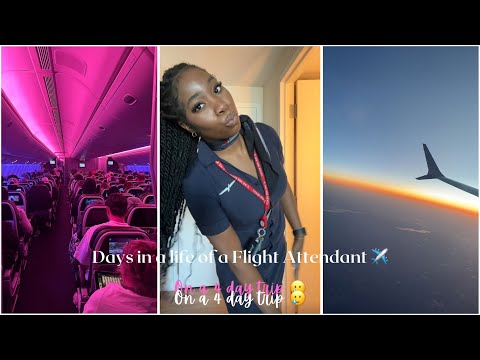 Days in a life of a working Flight Attendant | 4 day trip | Bad turbulence | KellieBrezier