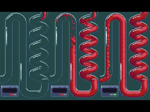 Pixel art liquid flowing in tube