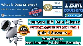 Coursera IBM What is Data Science | Deep Learning and Machine Learning Regression | Quiz Answers